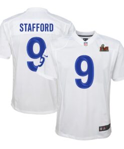 Matthew Stafford Los Angeles Rams  Youth Super Bowl LVI Game Patch Jersey  White