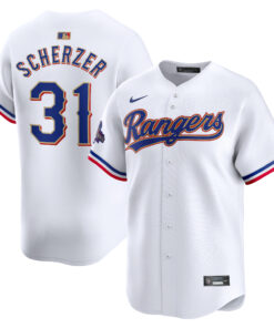 Max Scherzer Texas Rangers2024 Gold Collection Limited Player Jerseynbspâ€“ White