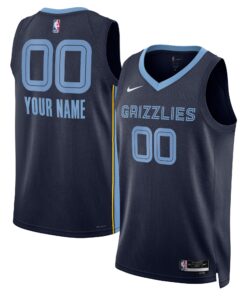 Memphis Grizzlies Unisex Swingman Custom Jersey Navy - Icon Edition