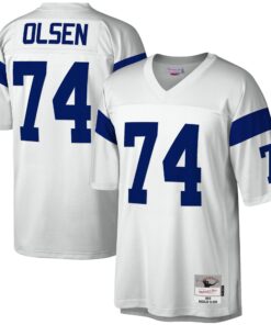 Merlin Olsen Los Angeles Rams Mitchell amp Ness Legacy Replica Jersey  White
