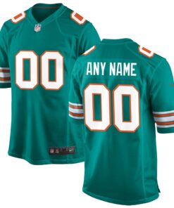 Miami Dolphins  Alternate Custom Game Jersey  Aqua