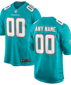 Miami Dolphins  Custom Game Jersey  Aqua