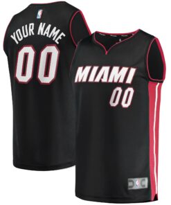 Miami Heat Fanatics Fast Break Custom Replica Jersey Black - Icon Edition