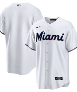 Miami MarlinsHome Blank Replica Jersey  White