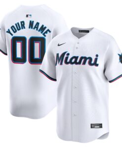 Miami MarlinsHome Limited Custom Jersey  White