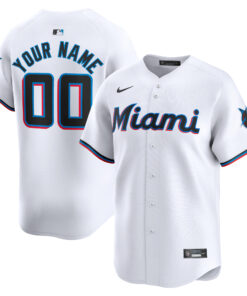 Miami MarlinsYouth Home Limited Custom Jersey  White
