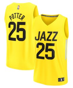 Micah Potter Utah Jazz Fanatics Fast Break Player Jersey - Icon Edition - Yellow
