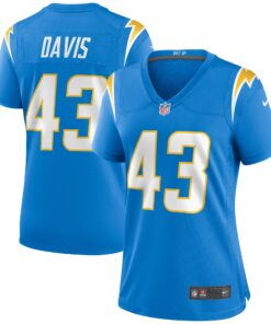 Michael Davis Los Angeles Chargers  Women_s Game Jersey  Powder Blue