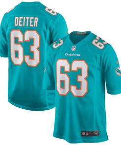 Michael Deiter Miami Dolphins  Game Jersey  Aqua
