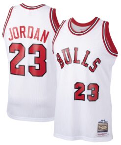 Michael Jordan Chicago Bulls Mitchell &amp Ness 198485 Hardwood Classics Rookie Authentic Jersey - White