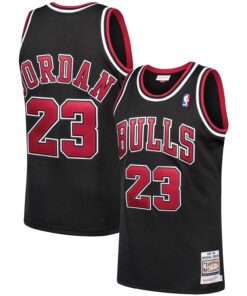 Michael Jordan Chicago Bulls Mitchell &amp Ness 199798 Hardwood Classics Authentic Jersey - Black