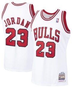 Michael Jordan Chicago Bulls Mitchell &amp Ness 199798 Hardwood Classics Authentic Jersey - White