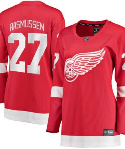 Michael Rasmussen Detroit Red Wings Fanatics Women_s Home Breakaway Player Jersey  Red