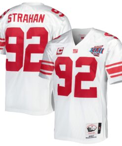 Michael Strahan New York Giants 2007 Mitchell amp Ness Authentic Throwback Retired Player Jersey  White