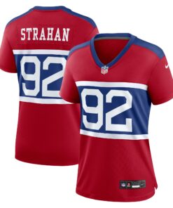 Michael Strahan New York Giants  Women_s Alternate Retired Player Game Jersey  Century Red