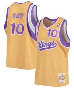 Mike Bibby Sacramento Kings Mitchell &amp Ness 200506 Hardwood Classics Swingman Jersey - Gold
