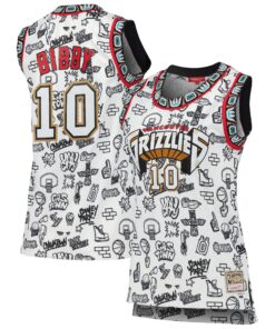 Mike Bibby Vancouver Grizzlies Mitchell &amp Ness Women's 1998 Doodle Swingman Jersey - White