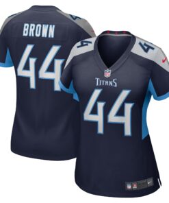 Mike Brown Tennessee Titans  Women_s  Game Jersey   Navy