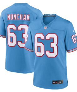 Mike Munchak Tennessee Titans  Oilers Throwback Retired Player Game Jersey  Light Blue