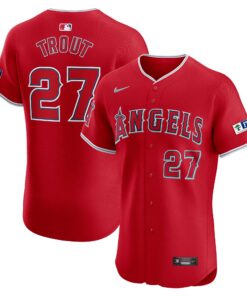 Mike Trout Los Angeles AngelsAlternate Elite Player Jersey  Red