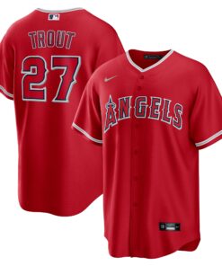Mike Trout Los Angeles AngelsAlternate Replica Player Name Jersey  Red