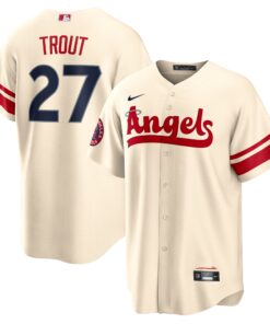 Mike Trout Los Angeles AngelsCity Connect Replica Player Jersey  Cream