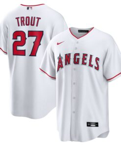 Mike Trout Los Angeles AngelsHome Replica Player Name Jersey  White