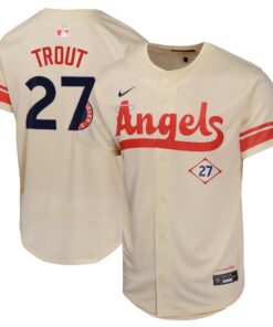 Mike Trout Los Angeles AngelsYouth City Connect Limited Player Jersey  Cream