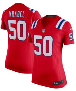 Mike Vrabel New England Patriots  Women_s Retired Game Jersey  Red