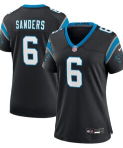 Miles Sanders Carolina Panthers  Women_s Team Game Jersey  Black