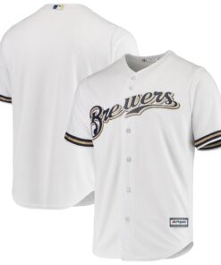 Milwaukee Brewers Majestic Home Official Cool Base Jersey  White