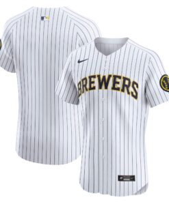 Milwaukee BrewersAlternate Vapor Premier Elite Patch Jersey  White