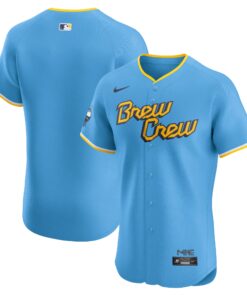  Milwaukee BrewersCity Connect Elite Jersey  Powder Blue