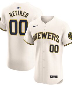 Milwaukee BrewersHome Elite PickAPlayer Retired Roster Jersey  Cream