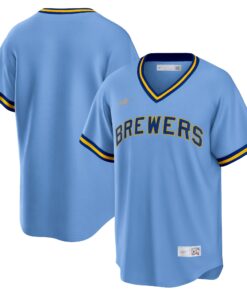 Milwaukee BrewersRoad Cooperstown Collection Team Jersey  Powder Blue
