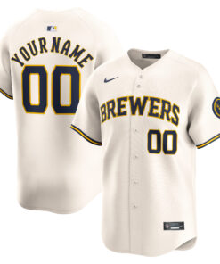 Milwaukee BrewersYouth Home Limited Custom Jersey  Cream