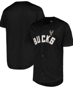 Milwaukee Bucks Fanatics Pop Baseball Jersey - Black