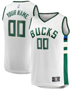  Milwaukee Bucks Fanatics Unisex Fast Break Custom Jersey - White - Association Edition