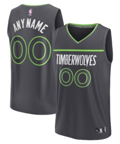 Minnesota Timberwolves Fanatics Custom Fast Break Jersey - Statement Edition - Black
