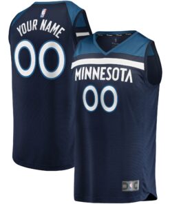 Minnesota Timberwolves Fanatics Fast Break Custom Replica Jersey Navy - Icon Edition