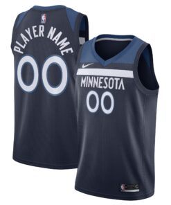 Minnesota Timberwolves Swingman Custom Jersey Navy - Icon Edition