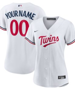 Minnesota TwinsWomen_s Home Replica Custom Jersey  White