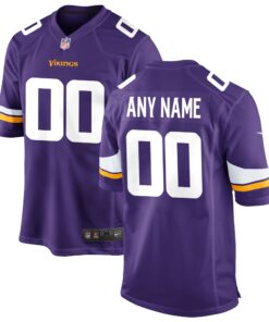 Minnesota Vikings  Custom Game Jersey  Purple