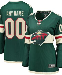 Minnesota Wild Fanatics Women_s Home Breakaway Custom Jersey  Green 1