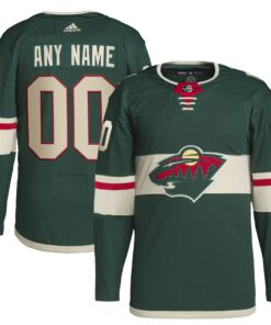  Minnesota Wild  Home  Primegreen Authentic Custom Jersey  Green