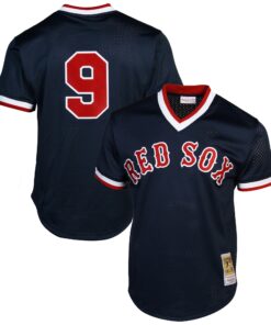 Mitchell amp Ness Ted Williams Boston Red Sox 1990 Authentic Cooperstown Collection Batting Practice Jersey  Navy Blue