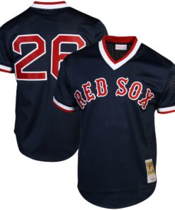 Mitchell amp Ness Wade Boggs Boston Red Sox 1992 Authentic Cooperstown Collection Batting Practice Jersey  Navy Blue