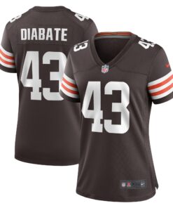 Mohamoud Diabate Cleveland Browns  Women_s Team Game Jersey   Brown 1