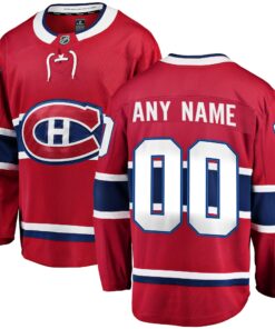 Montreal Canadiens Fanatics Home Breakaway Custom Jersey  Red