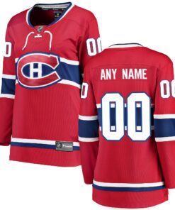 Montreal Canadiens Fanatics Women_s Home Breakaway Custom Jersey  Red